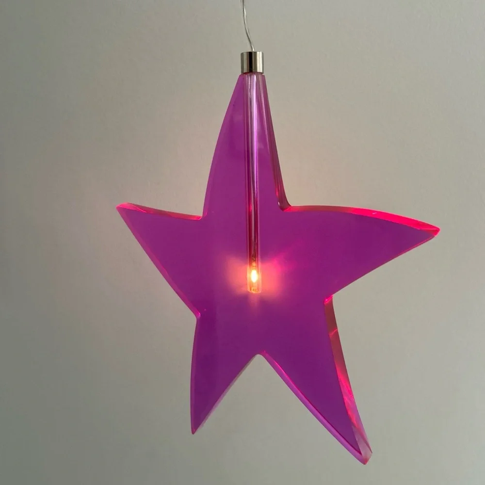 Ikea Glansa Hanging Purple Acrylic Star Indoor Light